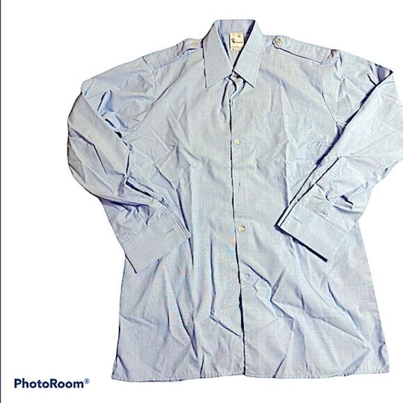 Vintage Textilia Italian pale blue dress  shirt Size 15.5 NWT - Picture 3 of 8